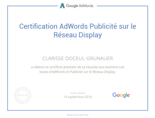 Nouvelle certifications Google Adwords sur les réseaux Display