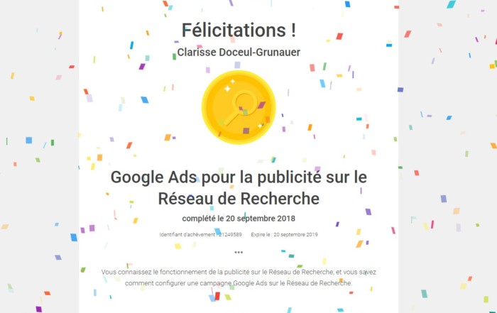 Certification Google Ads réseaux recherche Adwords 2018 STUDI PRO Marketing