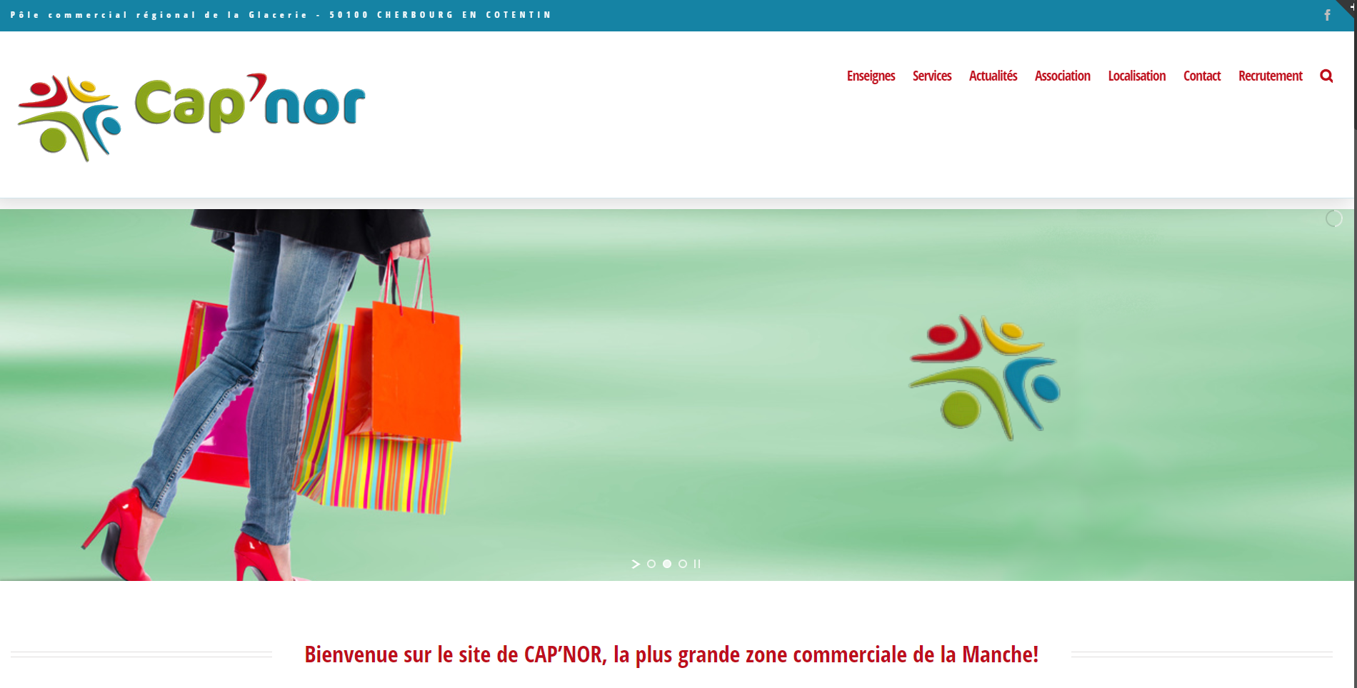 Site Internet responsive de la zone commerciale CAP'NOR à Cherbourg