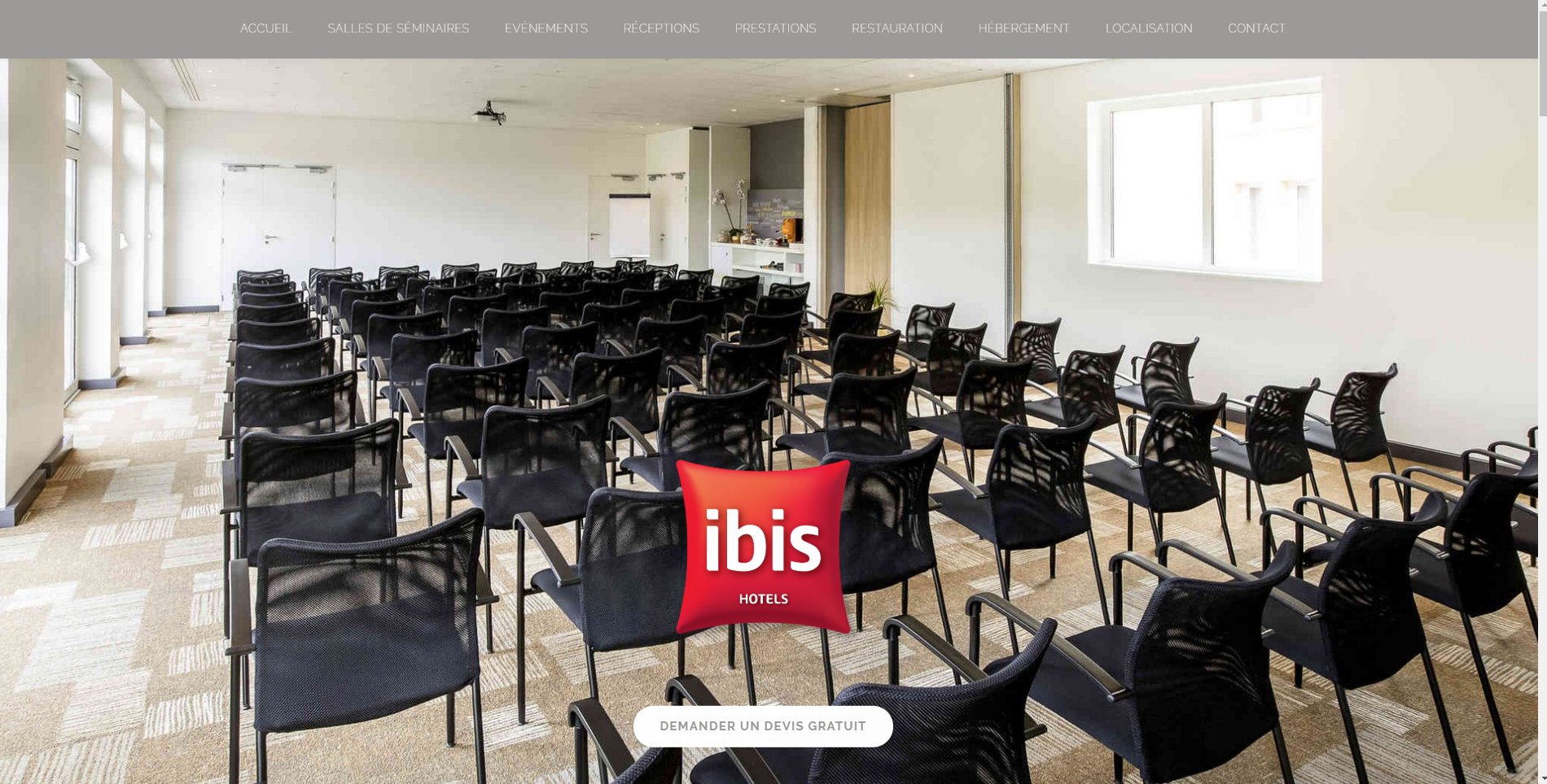 Site Internet responsive des salles de séminaire de l'hôtel IBIS de la Glacerie, à Cherbourg en https sécurisé par certificat SSL